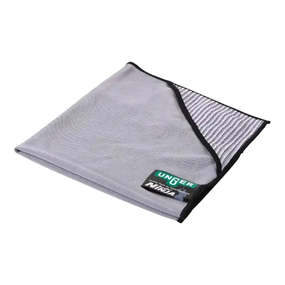 Unger ErgoTec Ninja 6in1 Carbon-Stangen-Glasreinigungsset, 6-teilig mit grauem Mikrofasertuch von Unger für professionelle Glas- und Fensterreinigung, Artikelnummer