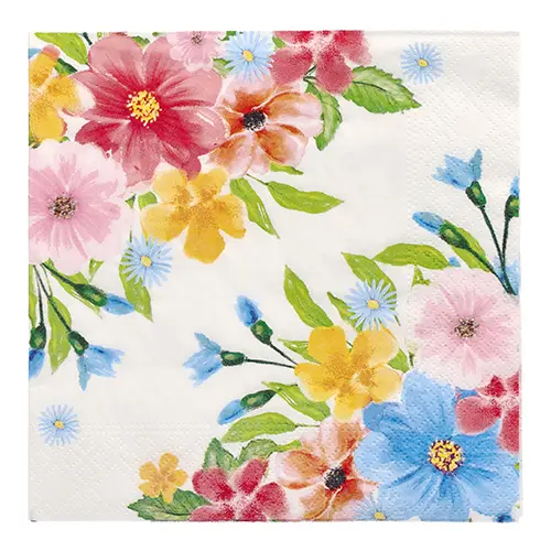 PAPSTAR Servietten, 3-lagig 1/4-Falz 33 cm x 33 cm "Beginning of Spring", 15 x 20 Stück