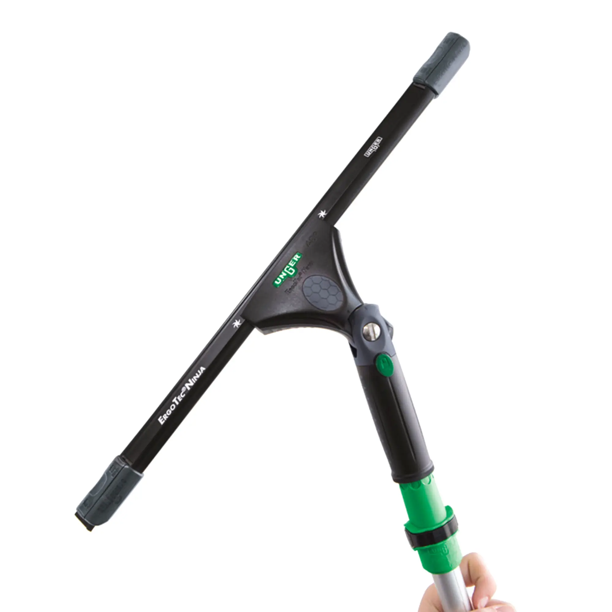 Unger ErgoTec Ninja Fensterwischer mit 40° Kopfneigung komplett von Unger, ergonomischer Profi-Fensterabzieher für Glasreinigung