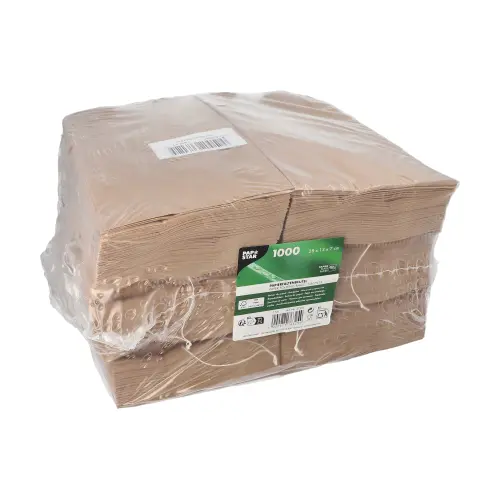 PAPSTAR Papierfaltenbeutel gefädelt Kraftpapier 28 x 13 x 7 cm braun, stabiler Bäckerfaltenbeutel 1,5 kg Füllinhalt für Brot, Brötchen und Snacks, umweltfreundlich und recyclebar