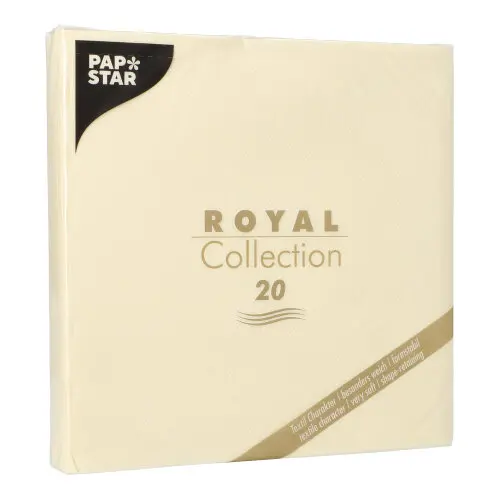 PAPSTAR 20 Servietten "ROYAL Collection" 1/4-Falz 40 cm x 40 cm champagner
