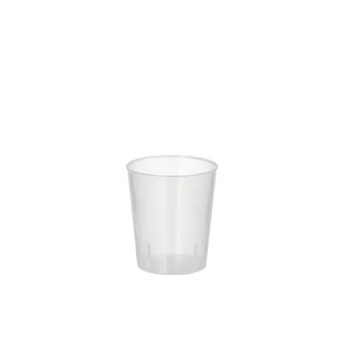 Starpak Mehrweg-Gläser für Schnaps PP 2 cl Ø 3,7 cm, 4,2 cm, transluzente unzerbrechliche Schnapsbecher mit Füllstrich, spülmaschinengeeignet, 30 x 20 Stück von PAPSTAR