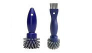 Reinigungsbürsten-Set blau mit ergonomischem Griff, Rundbürste und schmaler Fugenbürste für gründliche Reinigung, Artikelnummer 0000