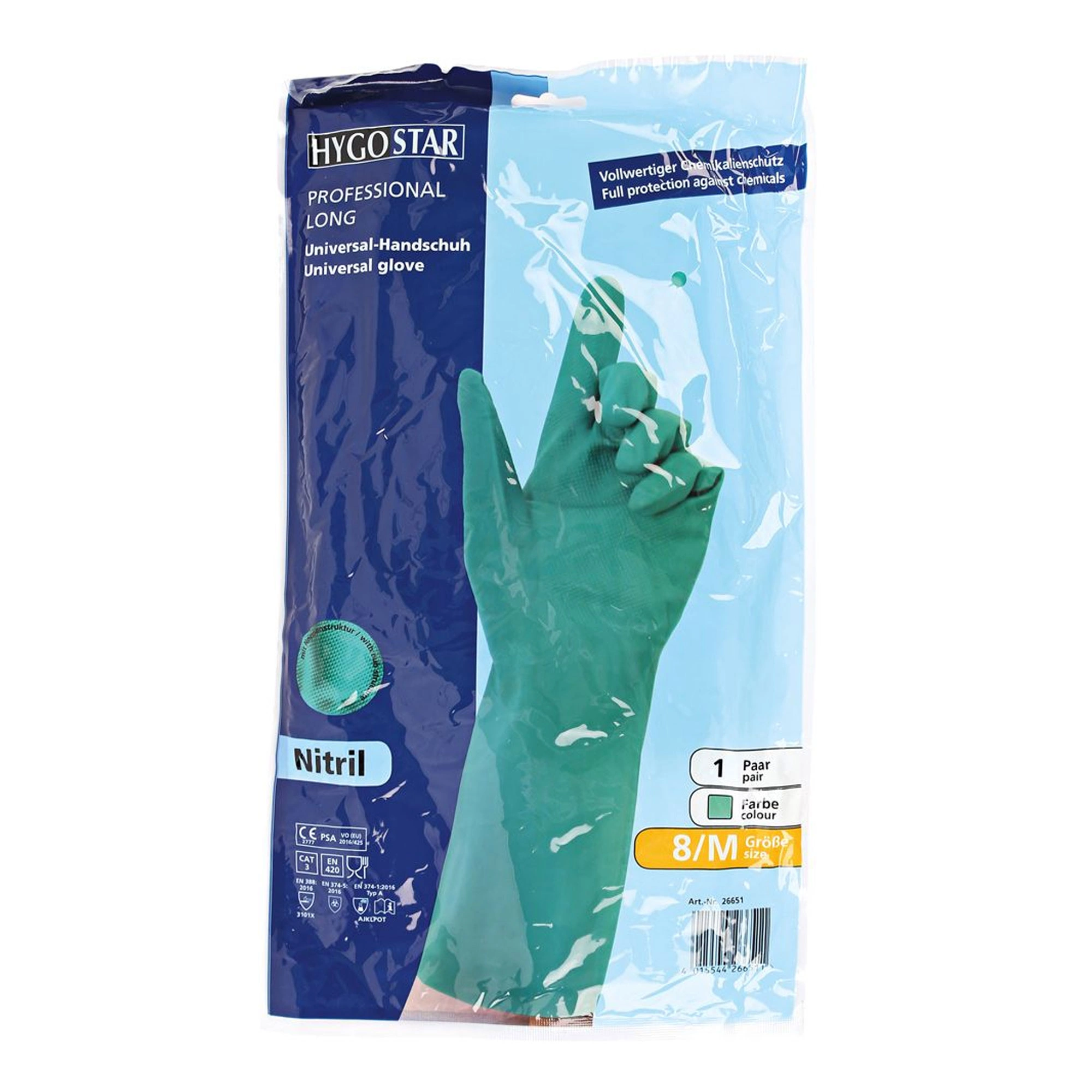 Hygostar Professional Long Chemikalienschutzhandschuhe grün, VE 12 Paar