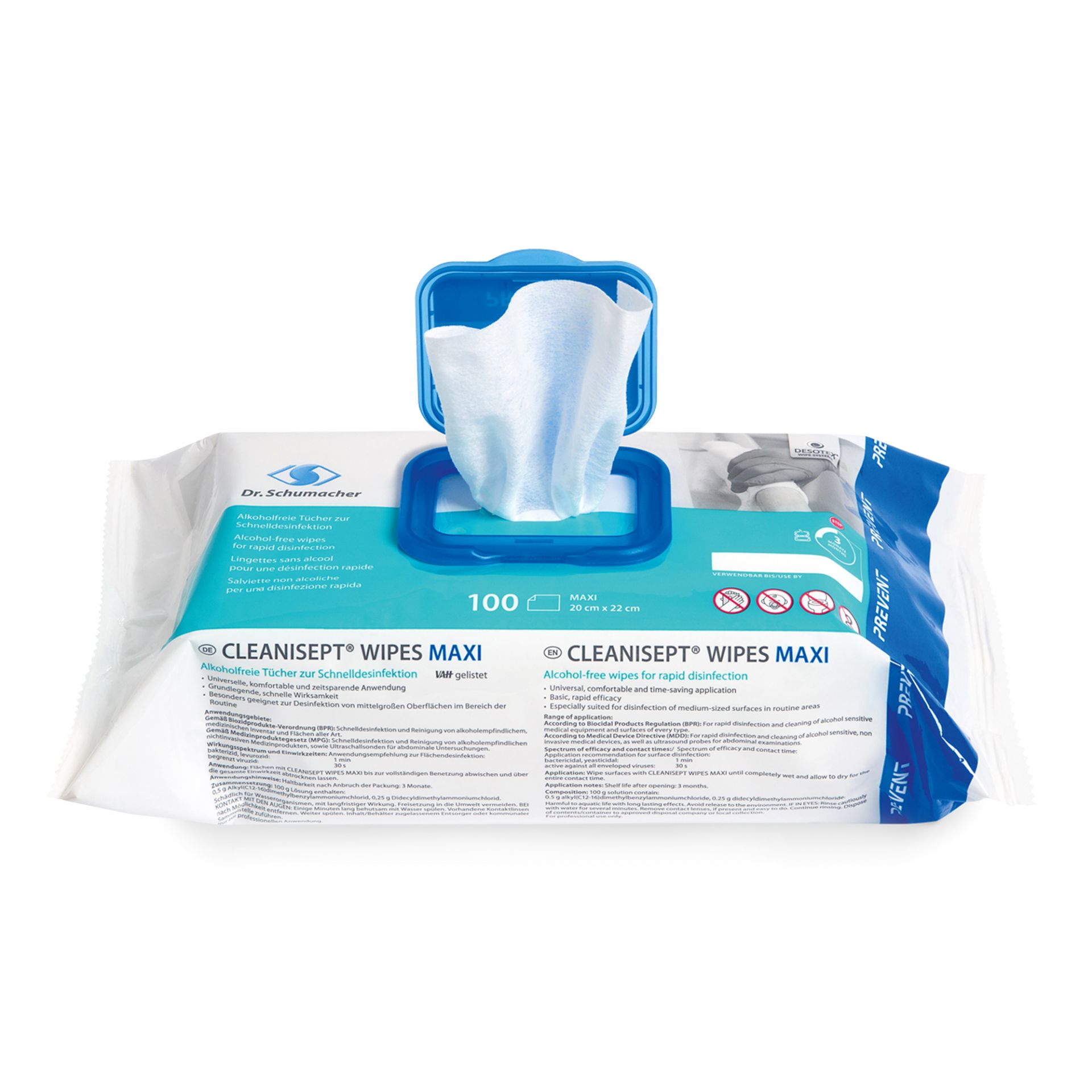 Dr. Schumacher Cleanisept Wipes Maxi alkoholfreie Tücher